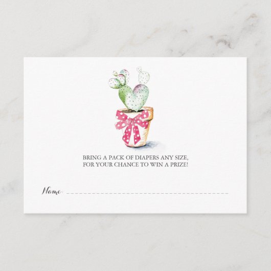 おむつラッフルチケットリトルスウィートアート エンクロージャーカード (正面)