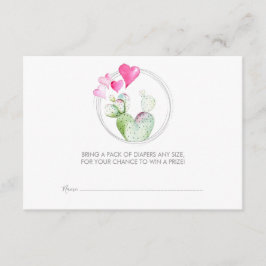 おむつラッフルチケットリトルスウィートサボテン エンクロージャーカード