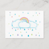 おむつラッフルチケットレインドロップベビーシャワー 名刺 (裏面)