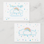 おむつラッフルチケットレインドロップベビーシャワー 名刺 (正面/裏面)