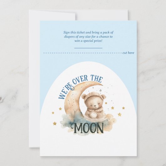 おむつラッフルチケット付きベビーシャワー 招待状 (裏面)