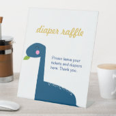 おむつラッフルチケット恐竜の赤ちゃんシャワーサイン 台座サイン (インサイチュ)