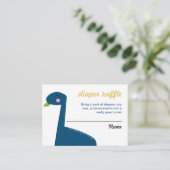 おむつラッフルチケット恐竜ベビーシャワーブルー エンクロージャーカード (スタンド正面)