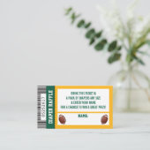 おむつラッフルチケット、スポーツ、サッカーベビーシャワー エンクロージャーカード (スタンド正面)