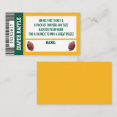 おむつラッフルチケット、スポーツ、サッカーベビーシャワー エンクロージャーカード (正面/裏面)