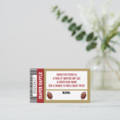 おむつラッフルチケット、スポーツ、サッカーベビーシャワー エンクロージャーカード (スタンド正面)