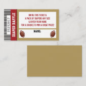 おむつラッフルチケット、スポーツ、サッカーベビーシャワー エンクロージャーカード (正面/裏面)