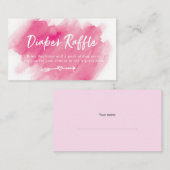 おむつラッフルチケット | ピンクの水色 エンクロージャーカード (正面/裏面)
