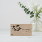 おむつラッフルチケット、ブラックスクリプトクラフト エンクロージャーカード (スタンド正面)