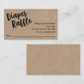 おむつラッフルチケット、ブラックスクリプトクラフト エンクロージャーカード (正面/裏面)