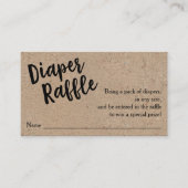 おむつラッフルチケット、ブラックスクリプトクラフト エンクロージャーカード (正面)