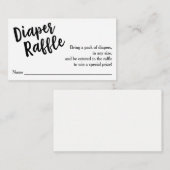 おむつラッフルチケット、ブラックスクリプト |色カスタム付 エンクロージャーカード (正面/裏面)