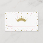 おむつラッフルチケット、プリンセス、ピンク エンクロージャーカード (裏面)