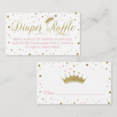 おむつラッフルチケット、プリンセス、ピンク エンクロージャーカード (正面/裏面)