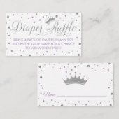 おむつラッフルチケット、プリンセス、紫 エンクロージャーカード (正面/裏面)