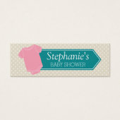 おむつラッフルチケット – ベビーシャワーゲームピンクガール (正面)