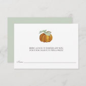 おむつラッフルチケット – リトルカボチャ エンクロージャーカード (正面/裏面)