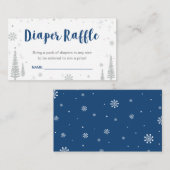 おむつラッフルチケット 冬の赤ちゃんシャワー エンクロージャーカード (正面/裏面)