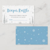 おむつラッフルチケット 冬の赤ちゃんシャワー エンクロージャーカード (正面/裏面)