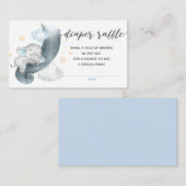 おむつラッフルチケット(男の子の眠る象) エンクロージャーカード (正面/裏面)