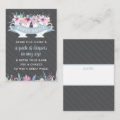 おむつラッフルチケット、紅茶パーティーベビーシャワー 名刺 (正面/裏面)