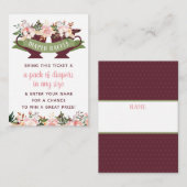 おむつラッフルチケット、紅茶パーティーベビーシャワー 名刺 (正面/裏面)