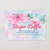 おむつラッフルチケット 赤ちゃん蝶のサプライズ 招待状 (正面/裏面)