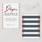 おむつラッフルチケット |野球のベビーシャワー エンクロージャーカード (正面/裏面)