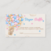 おむつラッフルテディベアジェンダーリビールピンクブルー エンクロージャーカード (正面)