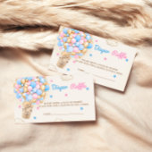 おむつラッフルテディベアジェンダーリビールピンクブルー エンクロージャーカード