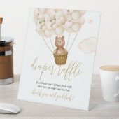 おむつラッフルテディベアバルーン赤ちゃんシャワー 台座サイン (インサイチュ)