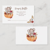 おむつラッフルテディベアパンプキンベビーシャワー エンクロージャーカード (正面/裏面)