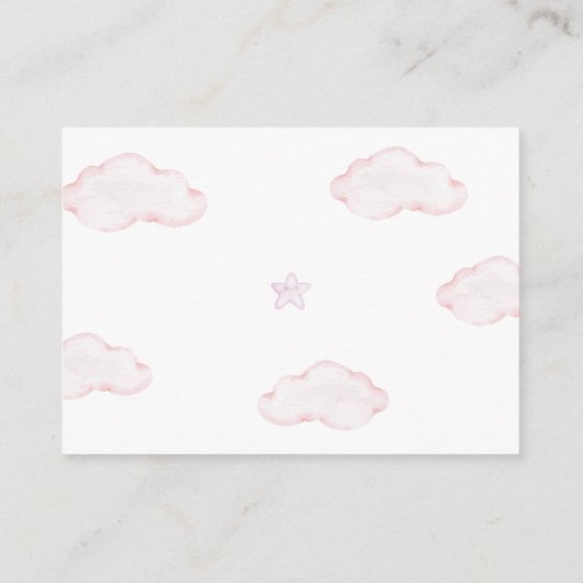 おむつラッフルテディベアピンクガール赤ちゃんシャワー エンクロージャーカード (裏面)