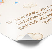 おむつラッフルテディベアピンクブルーゲームサイン フォトプリント            (角)