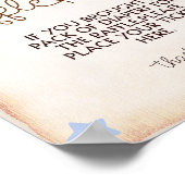 おむつラッフルテディベアブルーベビーシャワーゲーム ポスター (角)