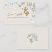 おむつラッフルテディベアボーイ赤ちゃんシャワー エンクロージャーカード (正面/裏面)