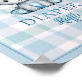 おむつラッフルテーブルキュートグレーベアーベビーシャワー ポスター (角)