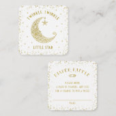 おむつラッフルトゥインクルリトルスターベビーシャワー金ゴールド エンクロージャーカード (正面/裏面)
