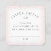 おむつラッフルトークレトルスター赤ちゃんシャワーピンク エンクロージャーカード (裏面)