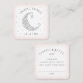 おむつラッフルトークレトルスター赤ちゃんシャワーピンク エンクロージャーカード (正面/裏面)