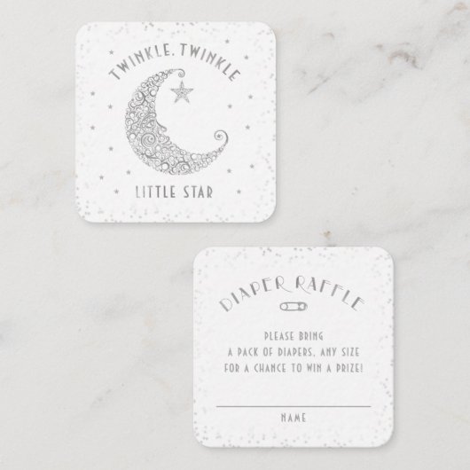 おむつラッフルトークレトルスター赤ちゃんシャワー エンクロージャーカード (正面/裏面)