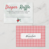 おむつラッフルト素朴マトベビーシャワー エンクロージャーカード (正面/裏面)