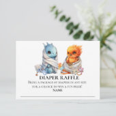 おむつラッフルドラゴンフェニックスツインズベビーシャワー 招待状 (スタンド正面)