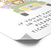 おむつラッフルドロップオフサファリベイビーシャワーサイン ポスター (角)