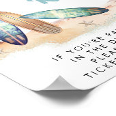 おむつラッフルドロップオフサーフィン赤ちゃんシャワーサイン ポスター (角)