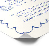 おむつラッフルドロップオフ波状フレーム男の赤ちゃんシャワー ポスター (角)