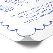 おむつラッフルドロップオフ波状フレーム男の赤ちゃんシャワー ポスター (角)