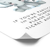 おむつラッフルドロップオフ象男の赤ちゃんシャワー ポスター (角)