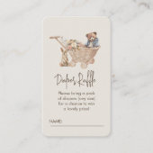 おむつラッフルニュートラルbohoテディベアベビーシャワー エンクロージャーカード (正面)