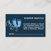 おむつラッフルネイビーブルーベビーシャワー エンクロージャーカード (正面)